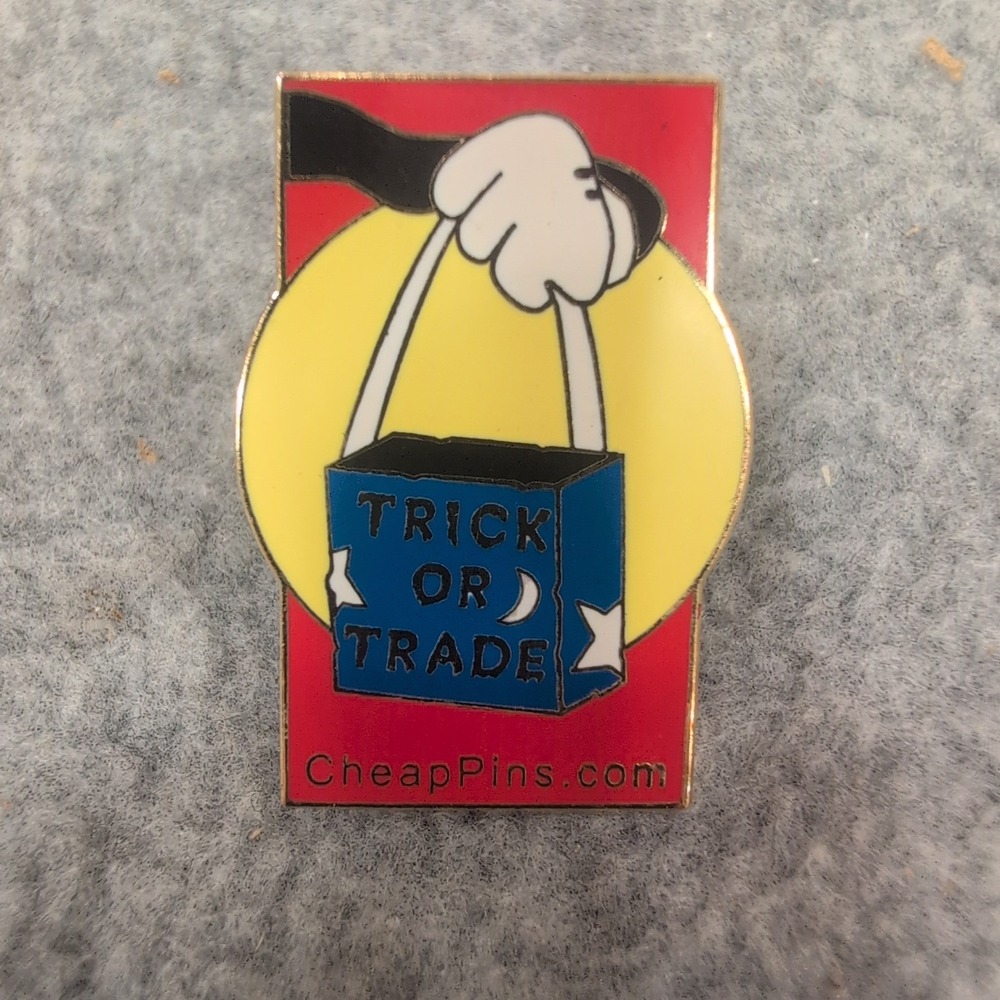 Trick or Trade Halloween Enamel Pin Mickey Back CheapPins PinPros Trading Flair
